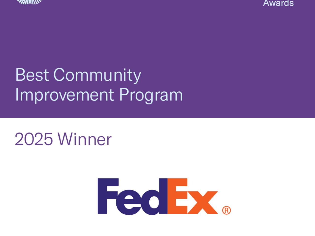 Best Community Improvement Program 2025 Winner: FedEx