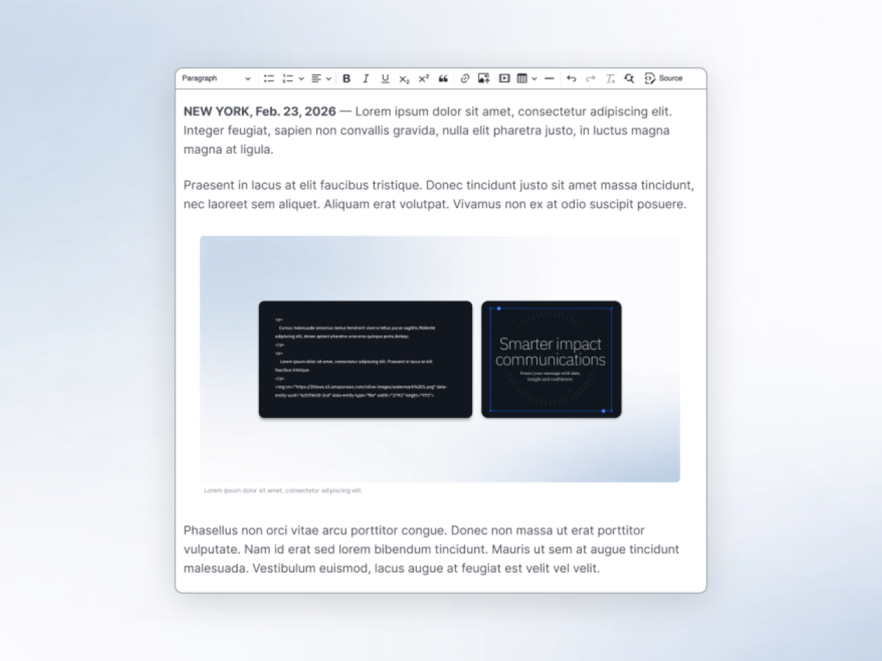 image of the 3BL content editor body
