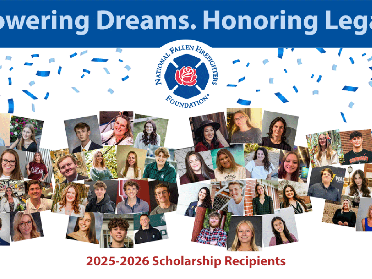 "Empowering Dreams. Honoring Legacies." with a collage of headshots