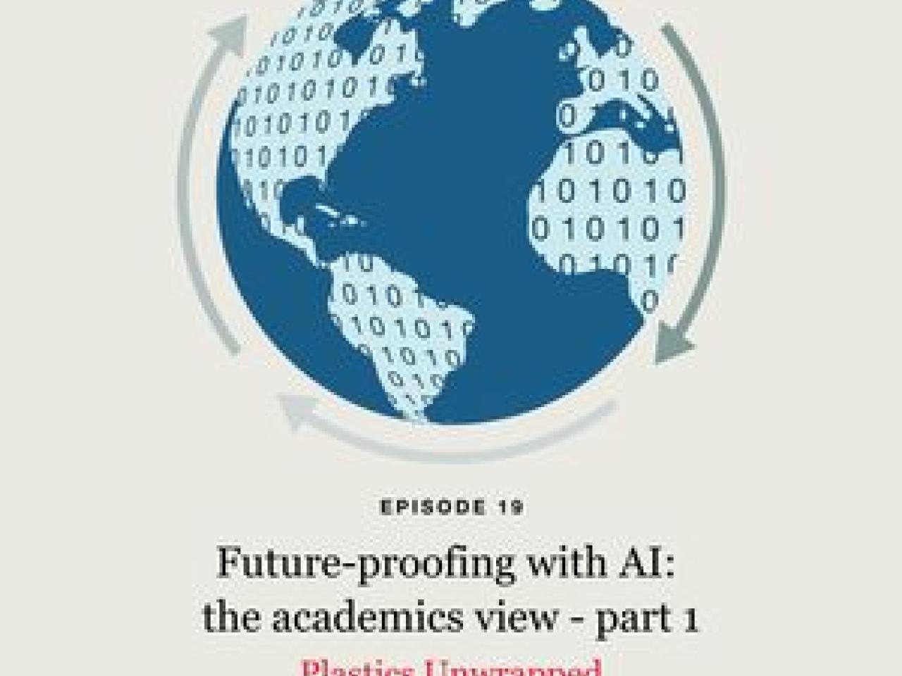 "Future-proofing with AI: the academics view - part 1" with drawing of globe