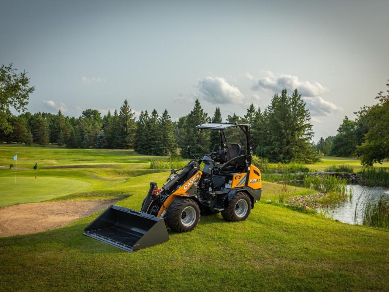 Tractor on a golf course
