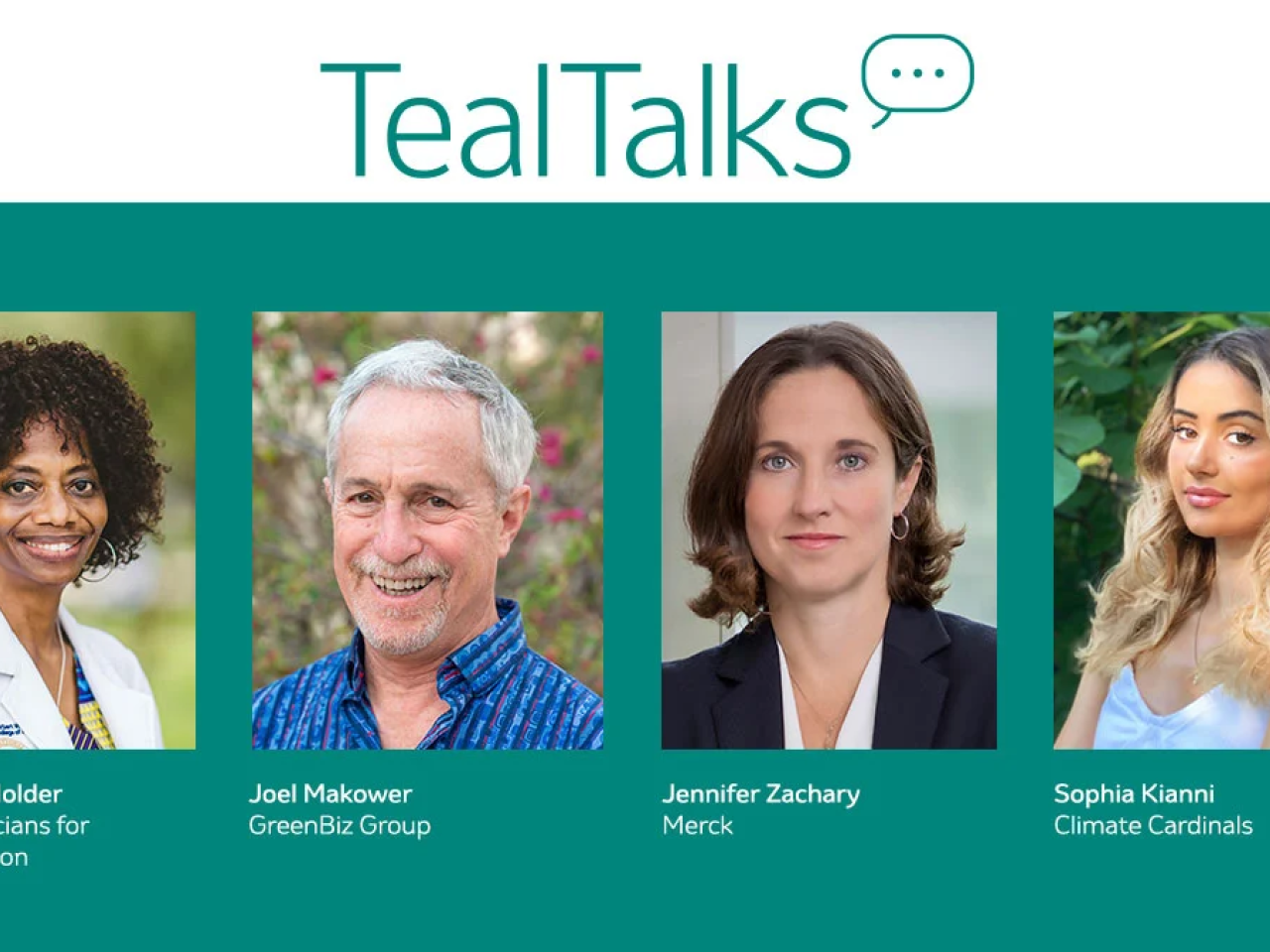 headshots of TealTalks speakers