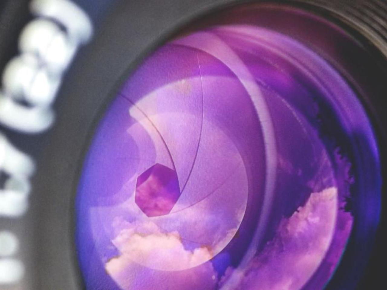 closeup of a camera lens