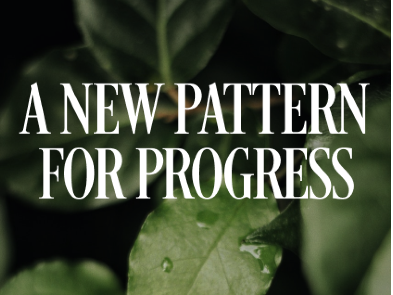 A new pattern for progress