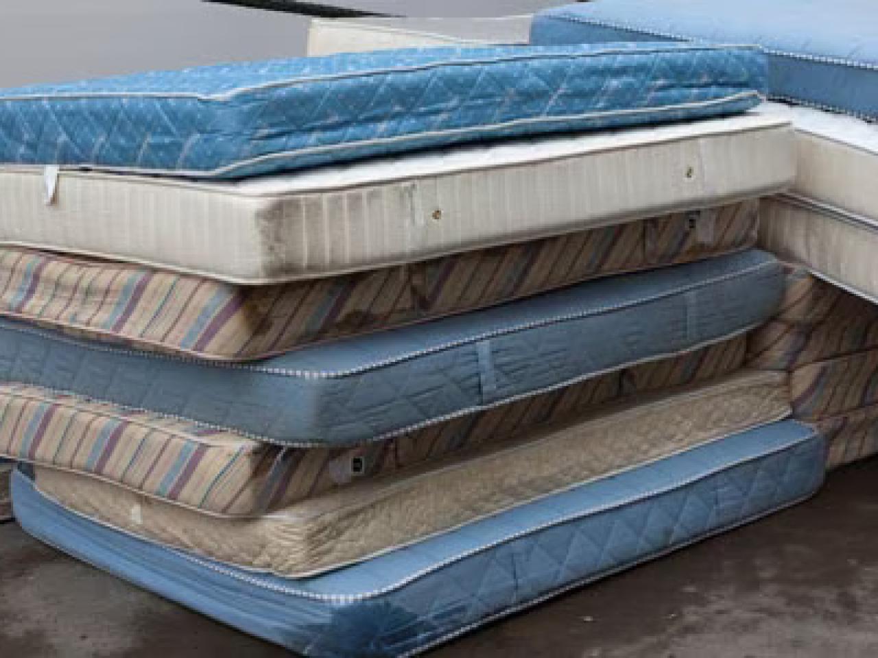 Piles of old mattresses