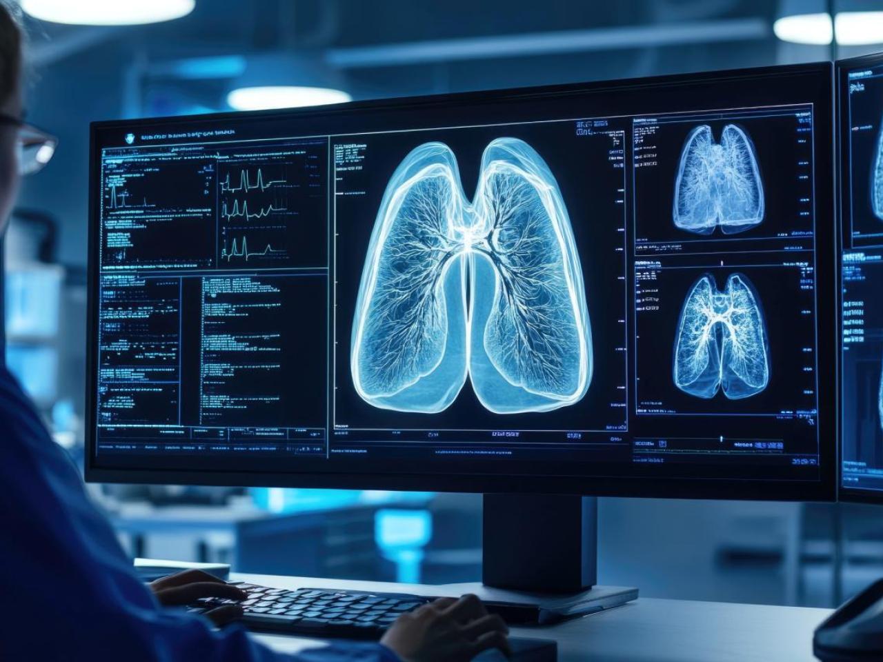 person reading a medical scan