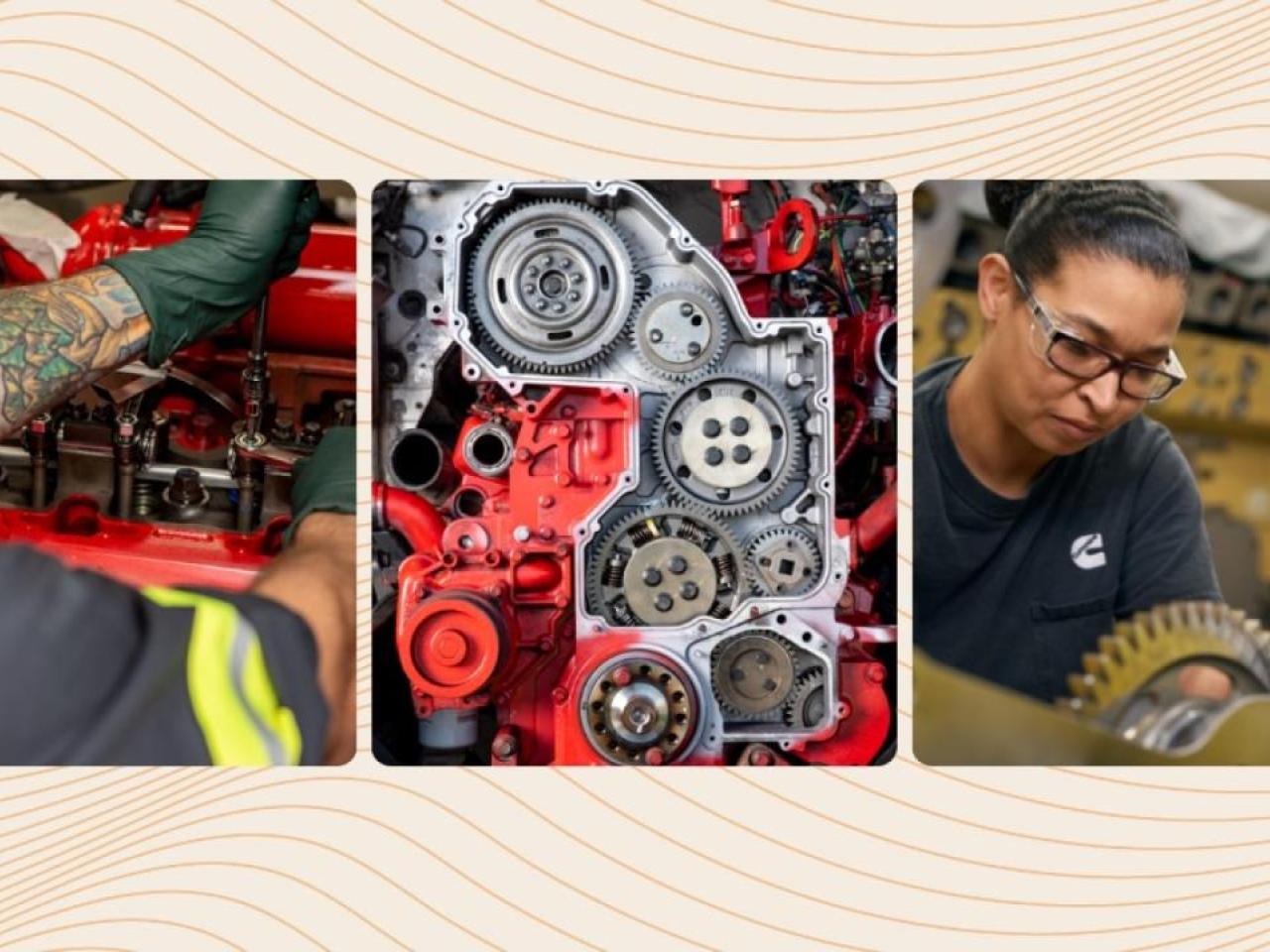 Collage of three images of Power Generation Technicians at work