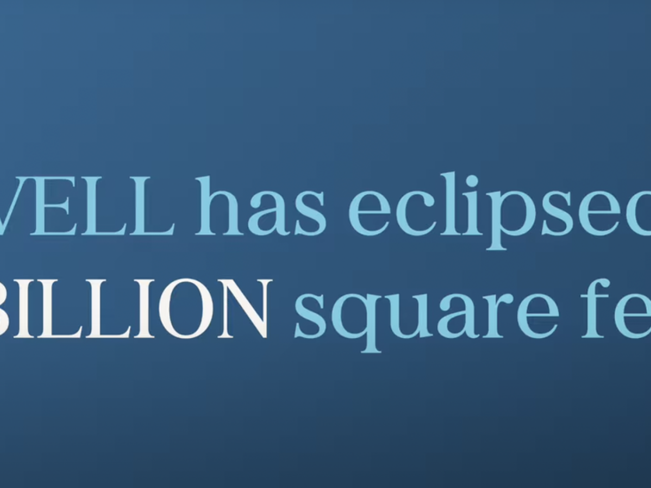 "WELL has eclipsed 6 billion square feet: