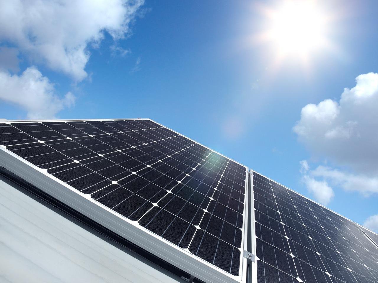 Stock photo of solar panels