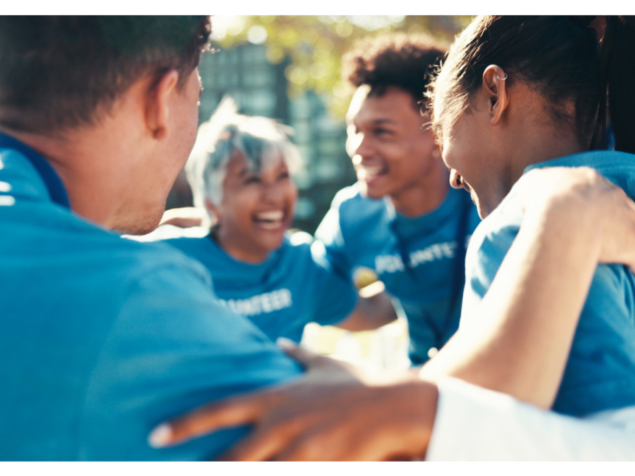 Volunteers at an employee engagement event.