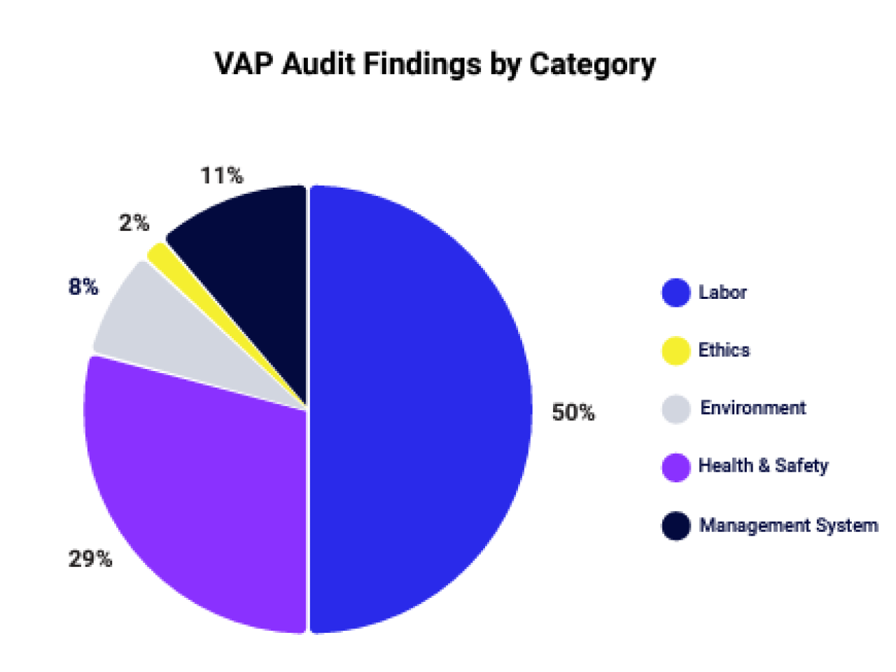 Pie chart "VAP Audit Findings by Category"