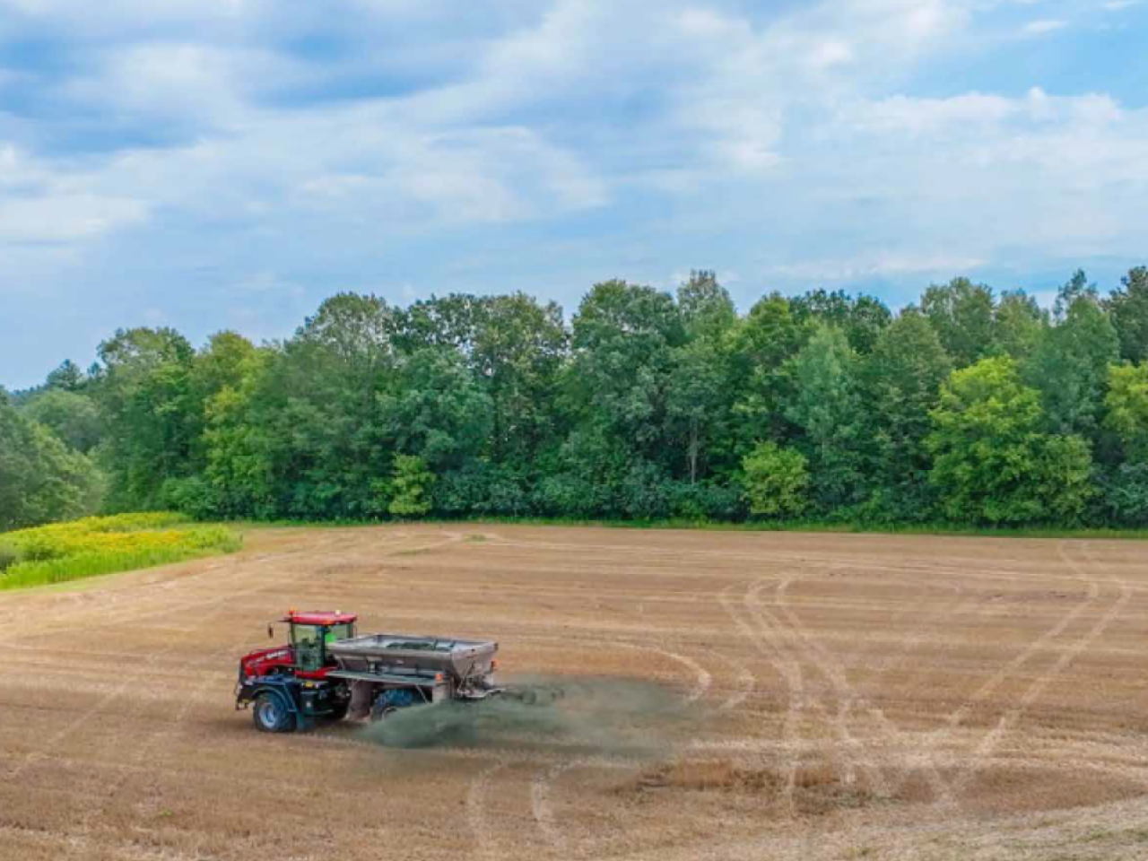 tractor in a field