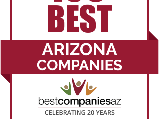 Award Logo "100 Best Arizona Companies, Arizona Companies, bestcompaniesaz, celebrating 20 years, 2022 Future"