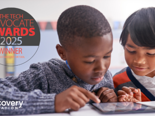 The Tech Edvocate Awards 2025 winner logo with two students