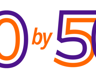 FedEx 50 by 50 logo