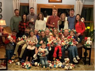   The Armstrong family celebrates the holiday season with their collection of Aflac Holiday Ducks from years past.