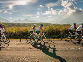 Riders along a mountain side in Japan.