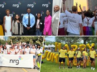 Photo montage of NRG Energy employees.