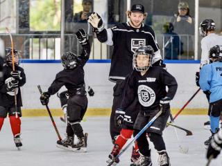 Youth hockey players from the Little Kings enjoy practice with the LA Kings.