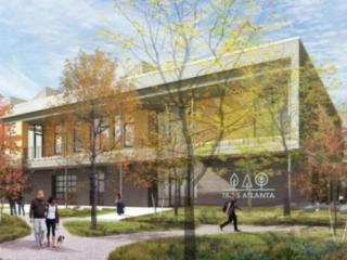 3D rendering of exterior of the proposed new Trees Atlanta building