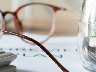 glasses on desk