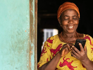 A person using a cell phone