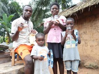 Carrine, her husband and three children, Cameroonian refugees living in Amana, a community in Obanliku, a Local Government Area of Cross River State in Nigeria.
