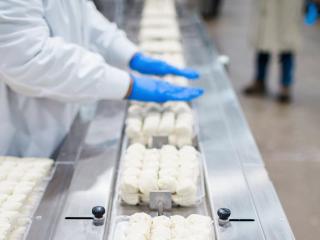 Dough on production line