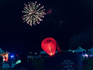 firework in night sky