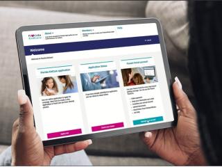 digital portal, shown on tablet