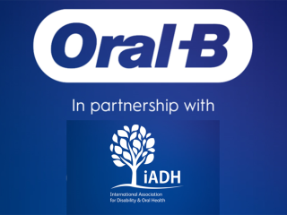 Oral-B logo "in partnership with iADH"