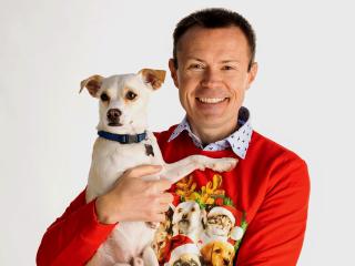 Daniel Grosu holding his puppy Nala