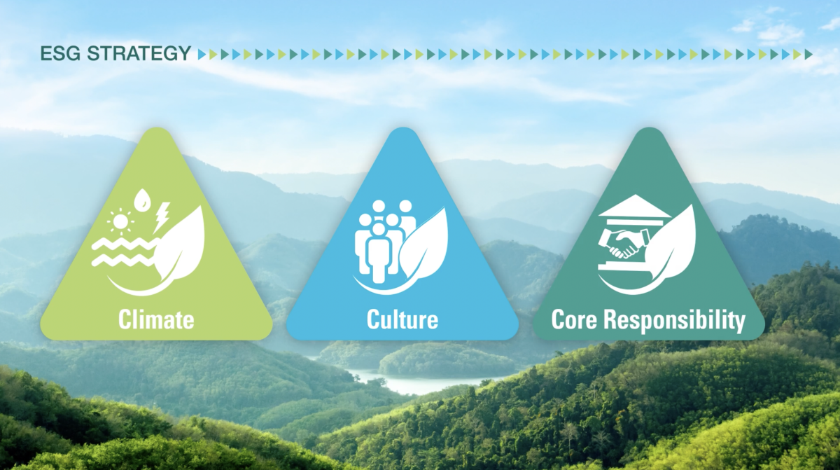 Depiction of Flowserve's ESG Strategy: Climate, Culture, Core Responsibilities