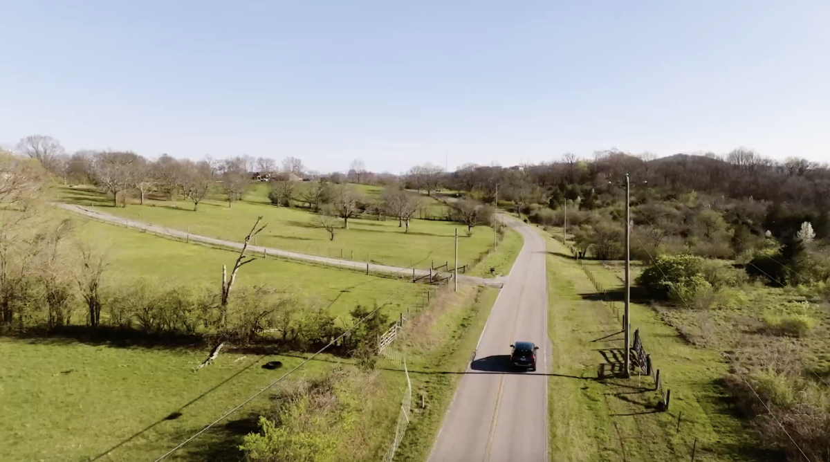 Driving country road