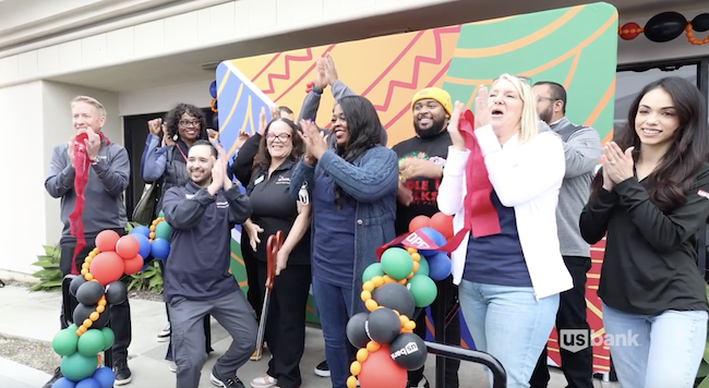 Ribbon cutting and block party at U.S. Bank Crenshaw branch.