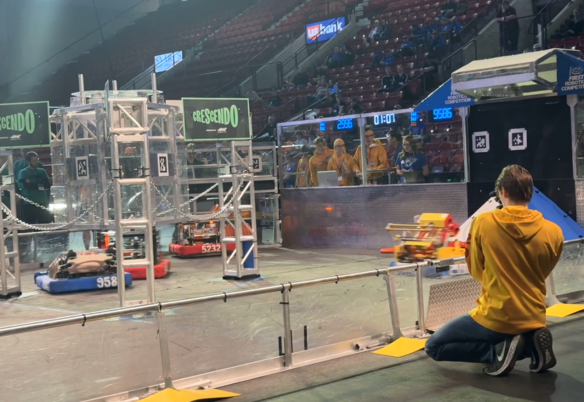 Robotics competition in a small arena.