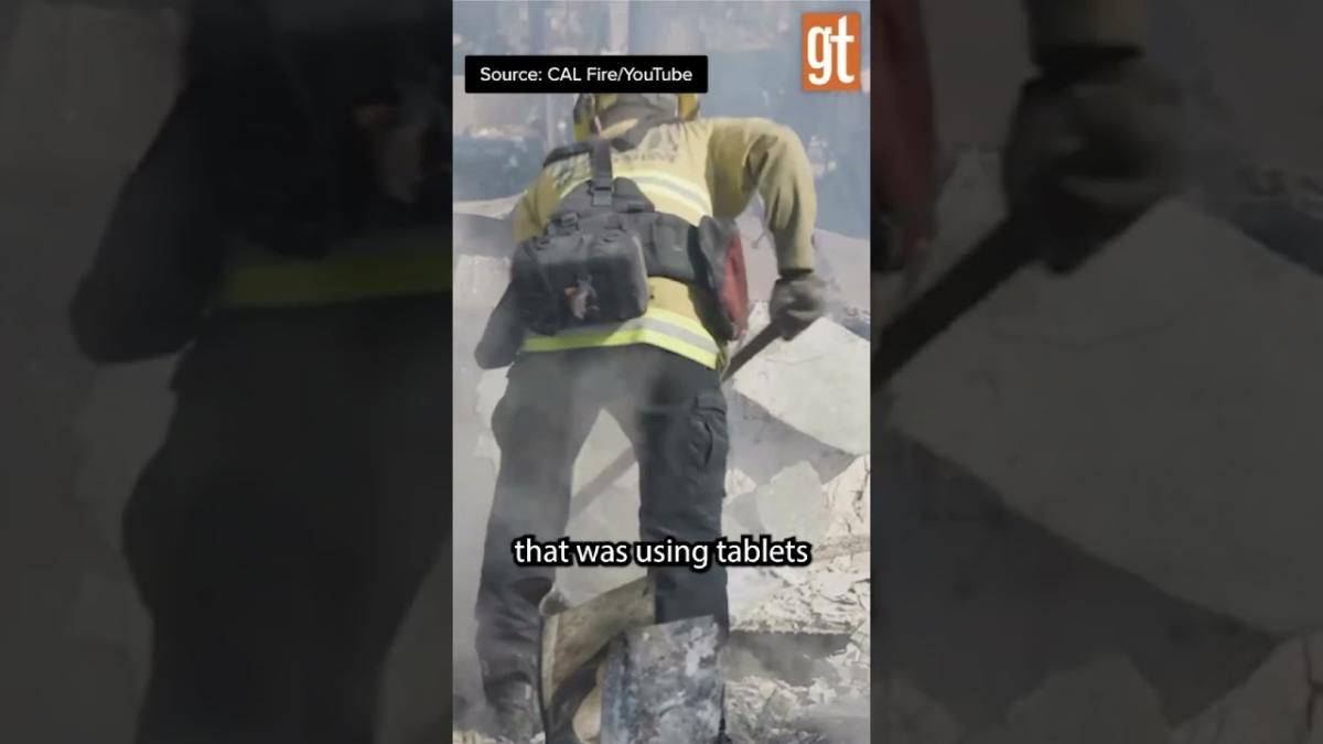 Firefighter at work