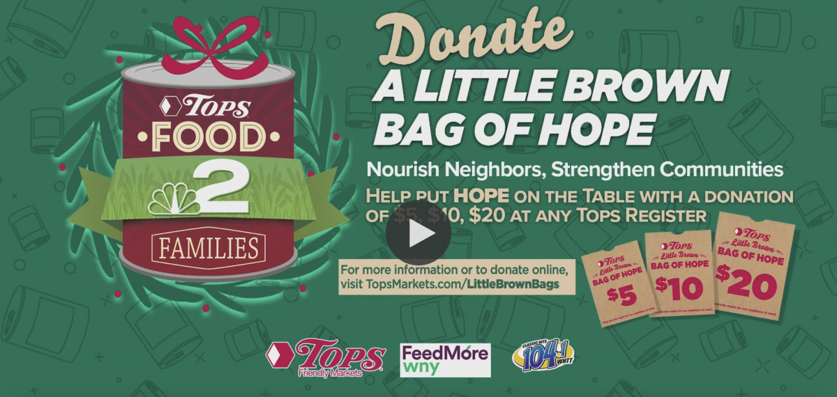 Donate a little brown bag of hope. Food 2 Families.