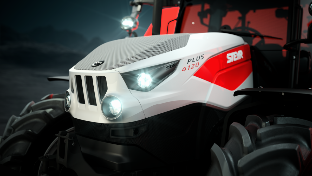 A close up of the front of a tractor 