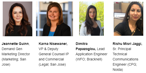 left to right: Jeannette Guinn, Karna Nisewaner, Dimitra Papazoglou, Rishu Misri Jaggi