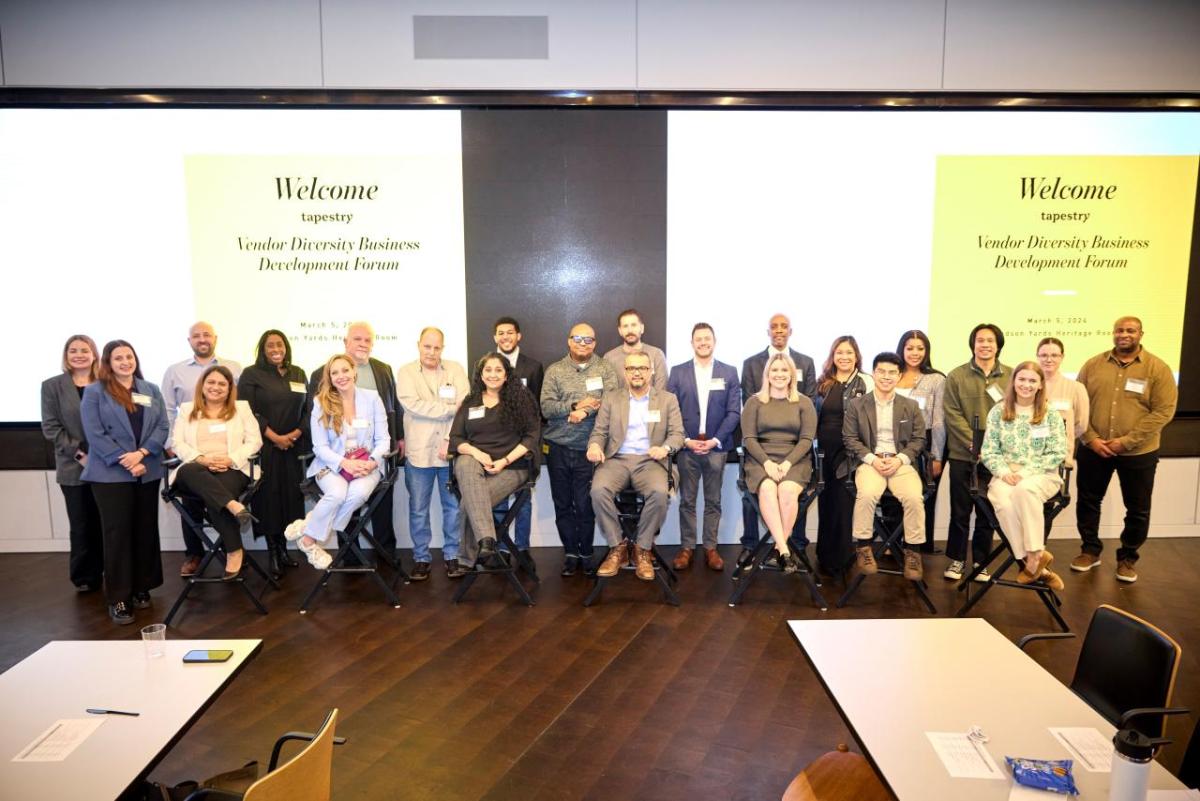 Group photo of attendees at Tapestry's inaugural Vendor Diversity Business Development Forum
