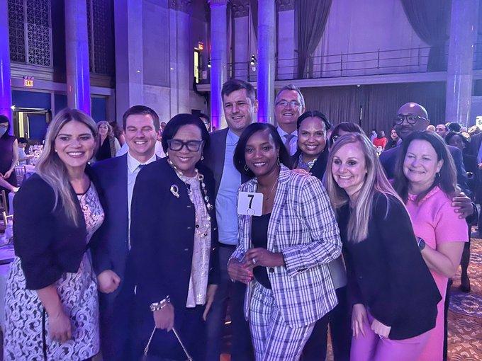 A diverse group of Dow, Inc. colleagues represent the company at the 2023 DiversityInc Top 50 Event.