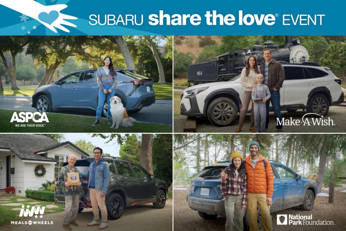 Collage of people with their Subarus