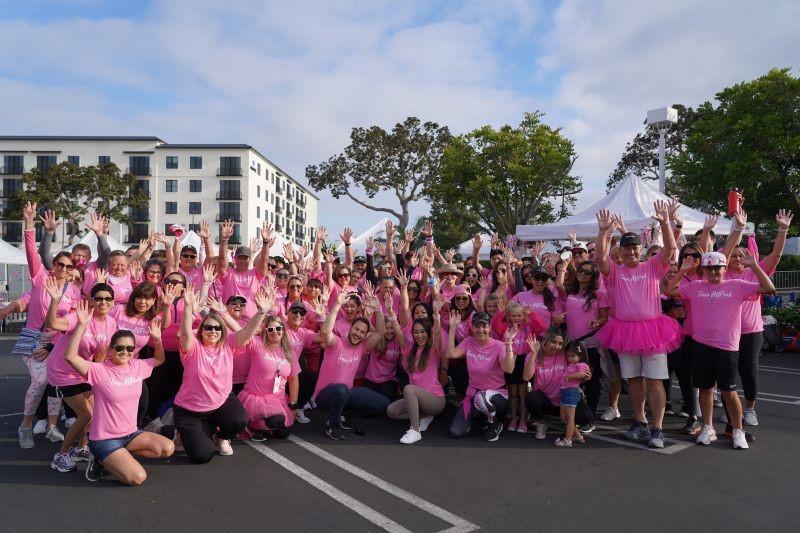 People pose at Orange County, CA Susan G. Komen More than Pink Walk.