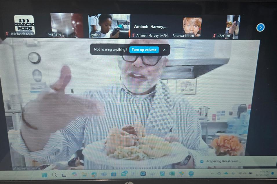 Screenshot from the Virtual Youth Cooking Class