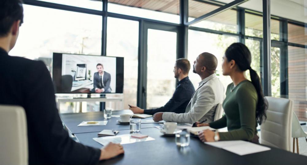 Employees Watching a Webinar