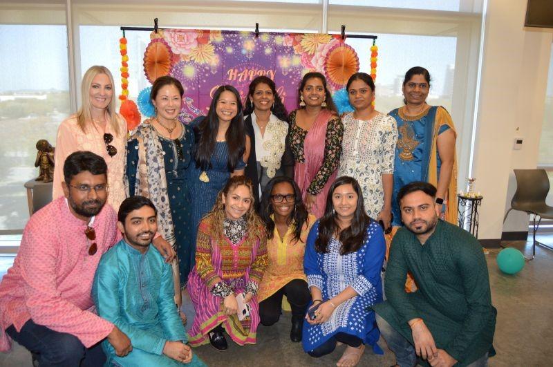 Group of people posing at Diwali celebration