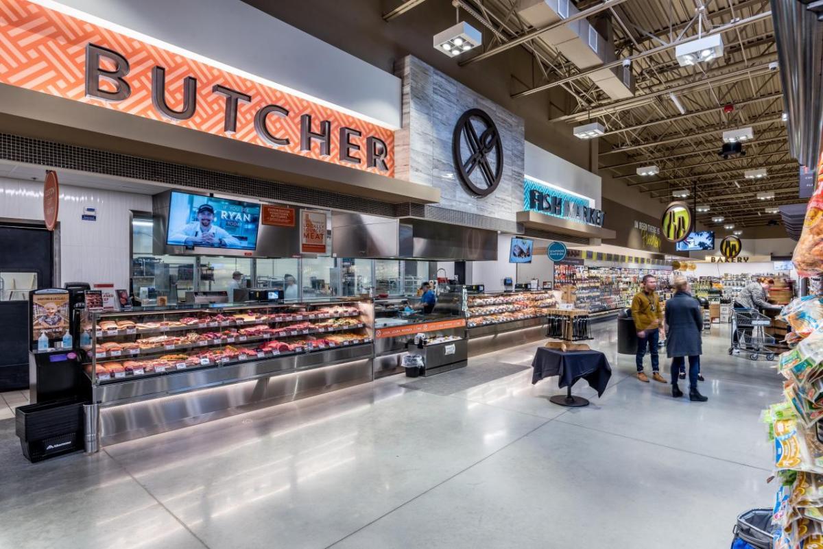 Photo courtesy of Albertsons Companies Meat and seafood department at an Albertsons store