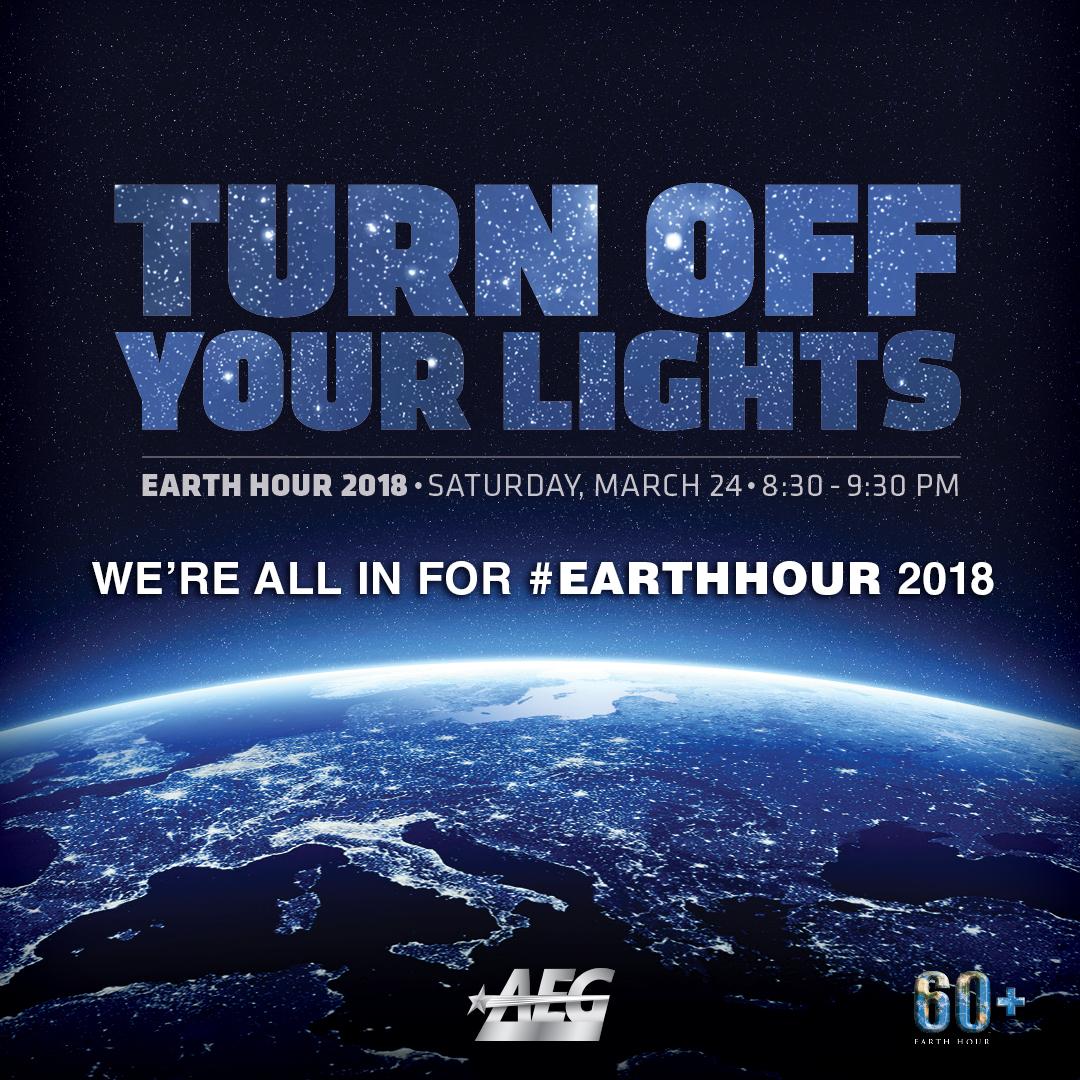 AEG hosts first-ever Earth Hour competition to support World Wildlife Fund’s (WWF) Earth Hour on March 24, 2018.