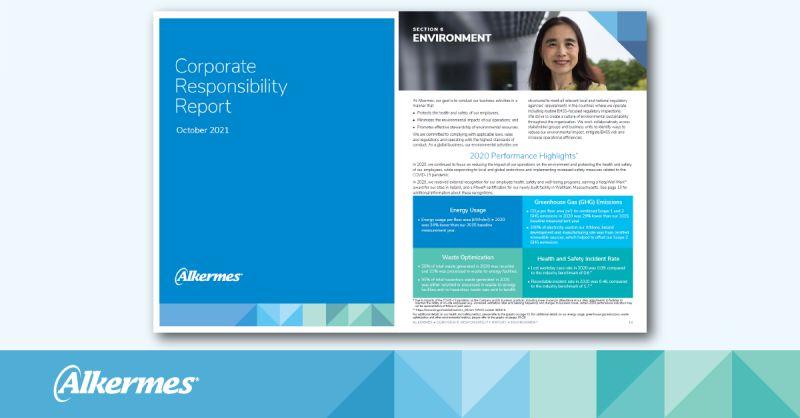 Page from the Alkermes 2021 Corporate Responsibility Report